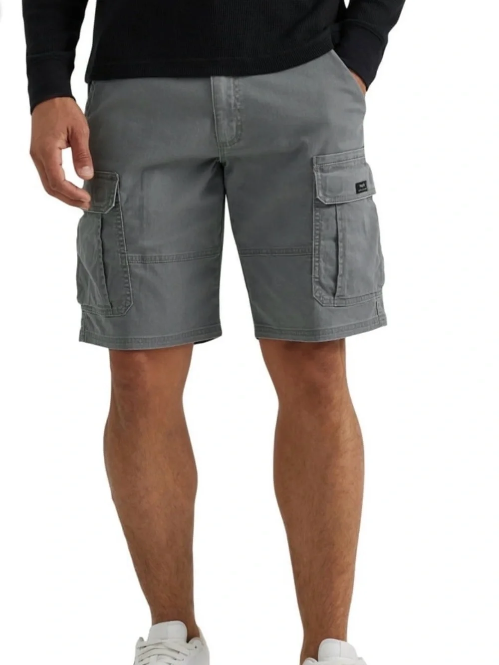 Wrangler Gray Cargo Shorts with Flap Pockets